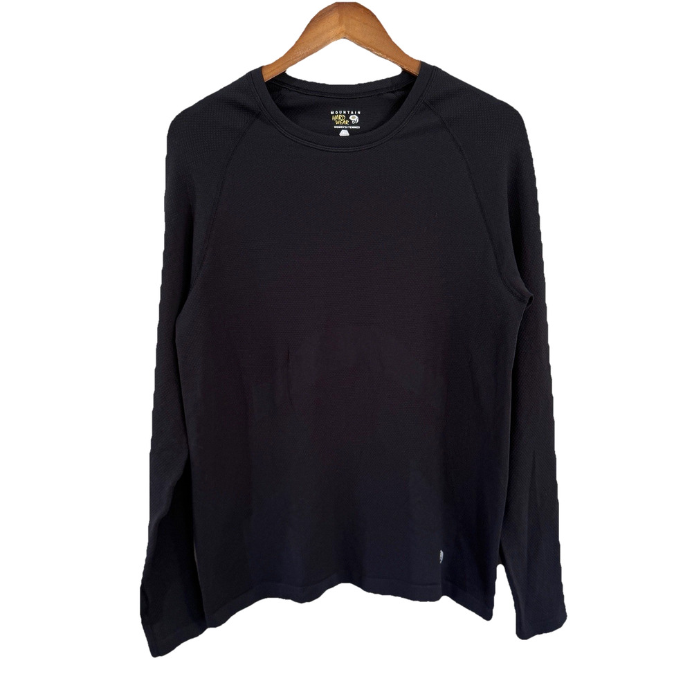 Mountain Hardwear XL Long Sleeve Base Layer Top Womens Black Athletic Fit Hiking